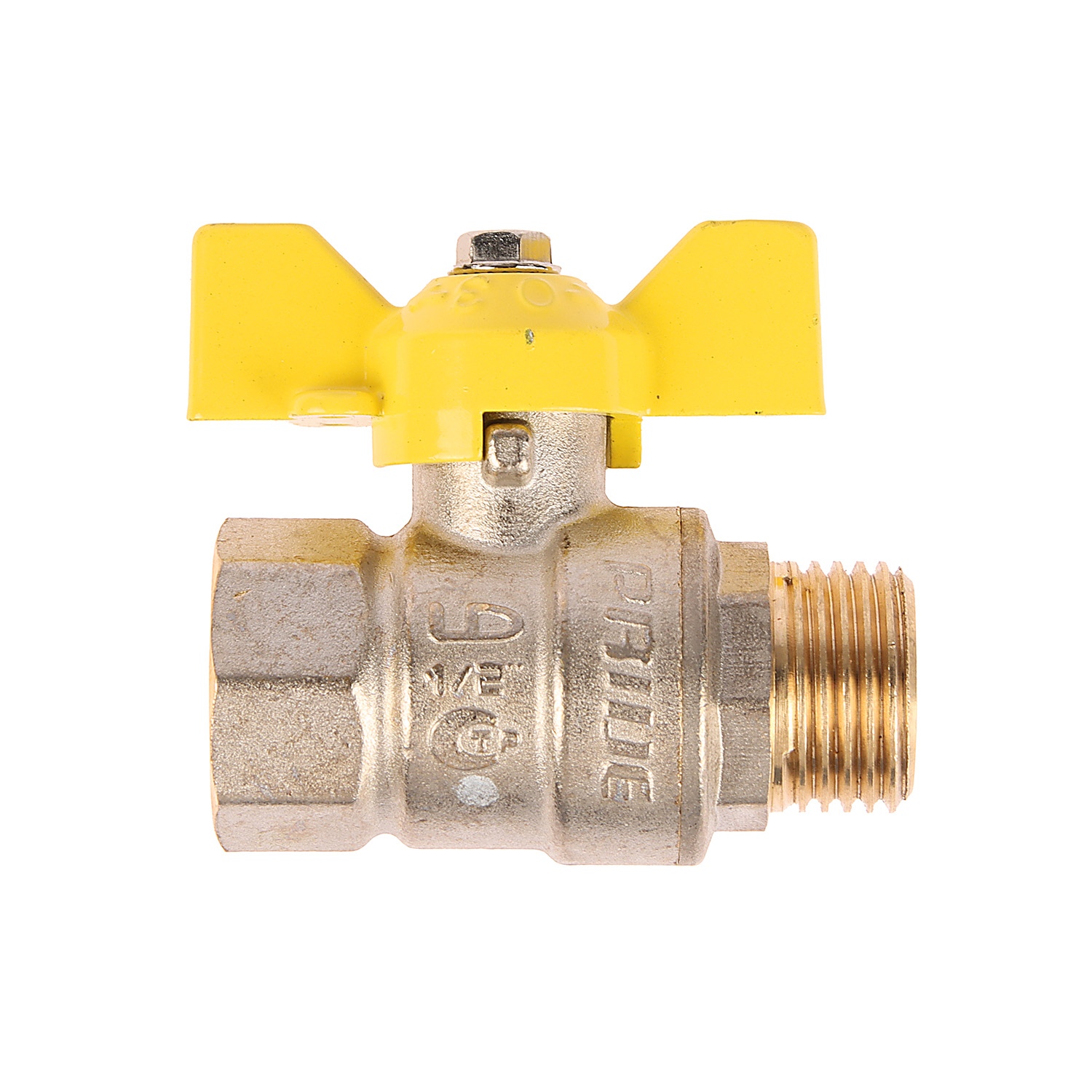 Кран шаровый 1/2" (Ø15) ГАЗОВЫЙ М/П бабочка GAZ LD Pride 47.15. (аналог ЖЗ72) *1/30