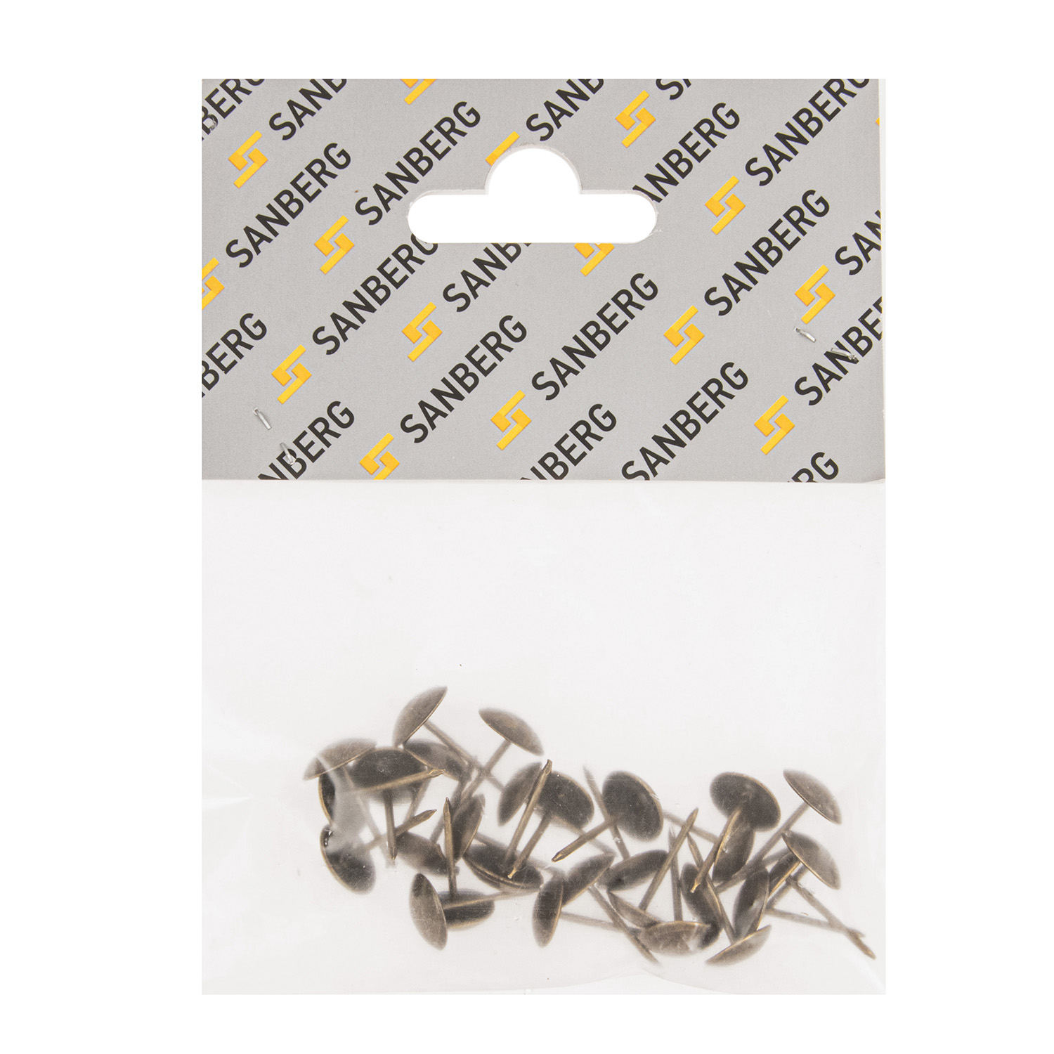 Гвозди мебельные 1.2х20 мм SANBERG, 30 шт., бронза