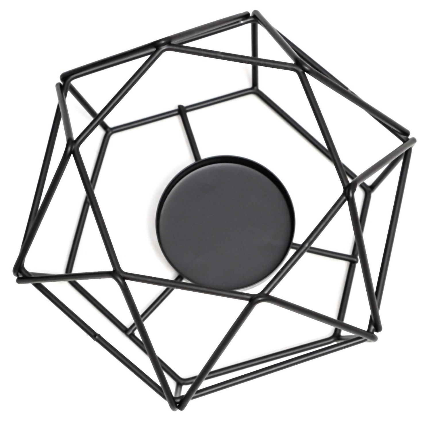 Подсвечник металл на 1 свечу "Тетраэдр" чёрный 7х15х13,5 см  6913096