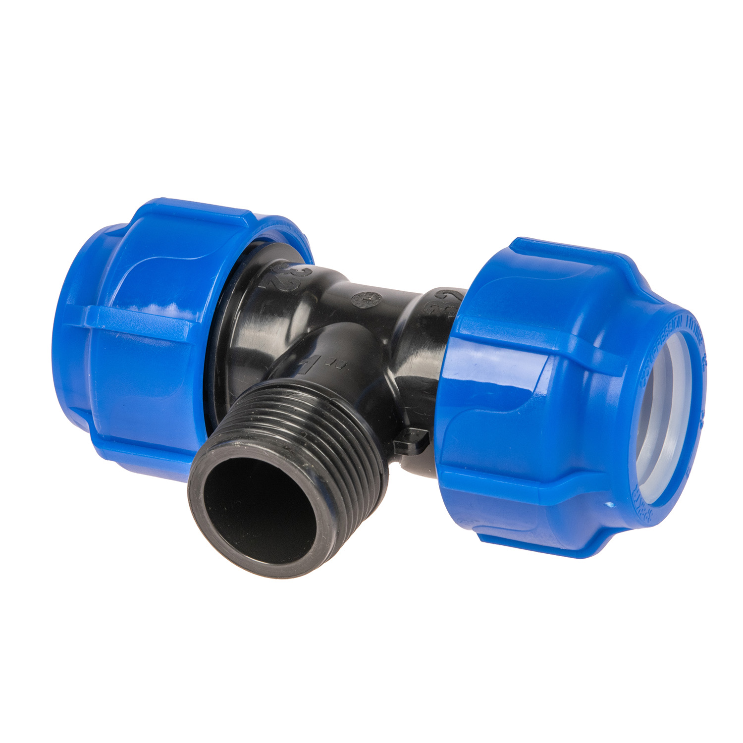 Тройник ПНД компрессия Ø 32х1"х32 наруж. резьба *1/75