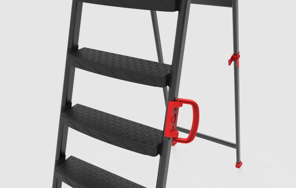 Стремянка стальная 4 ШИРОКИЕ Пласт.ступени, выс.верхн. площ.0,86м "COMFORT" 133504 "Perilla" *1