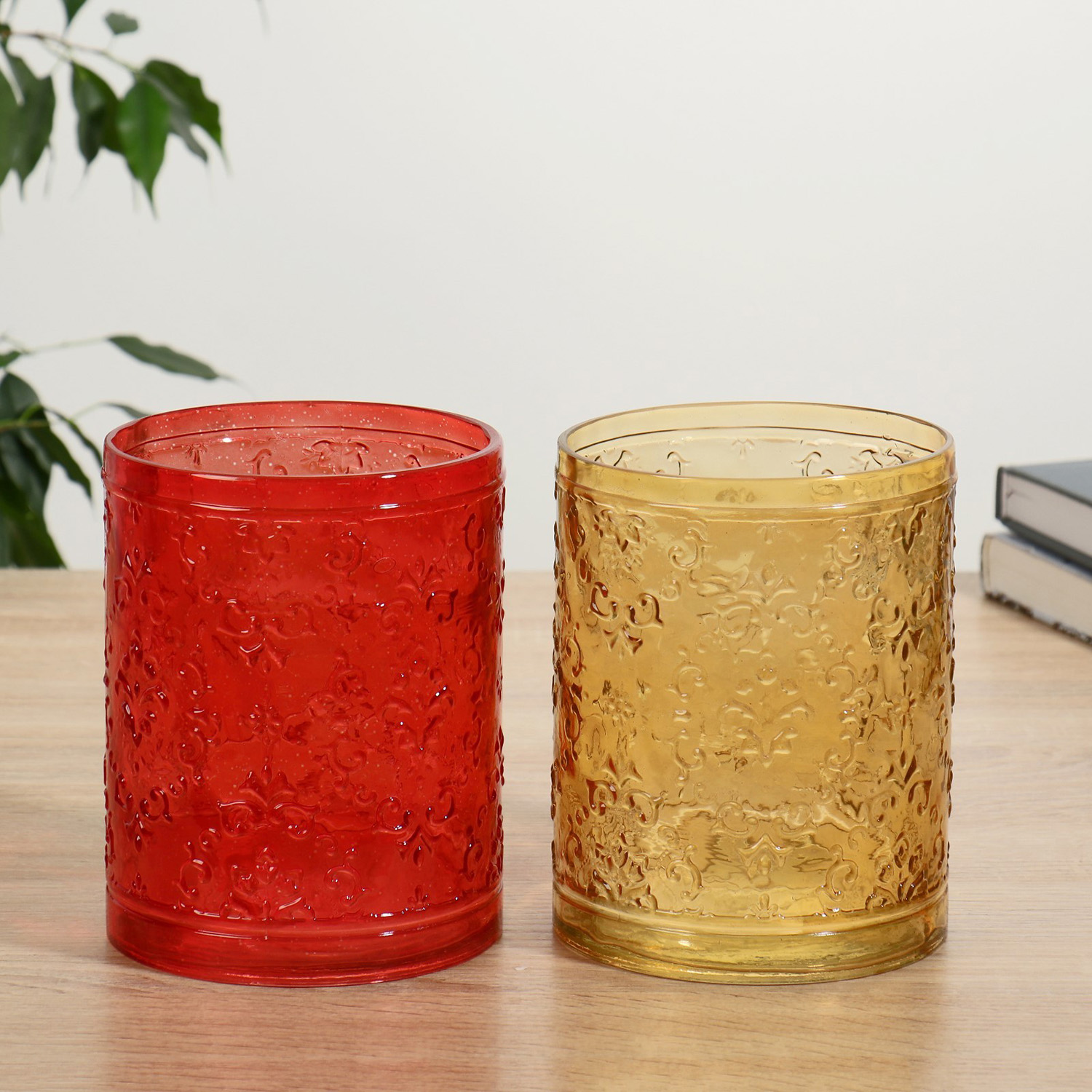 Ваза "Джеремми-2" d-11см, h-15см с орнаментом цветной микс  4333359