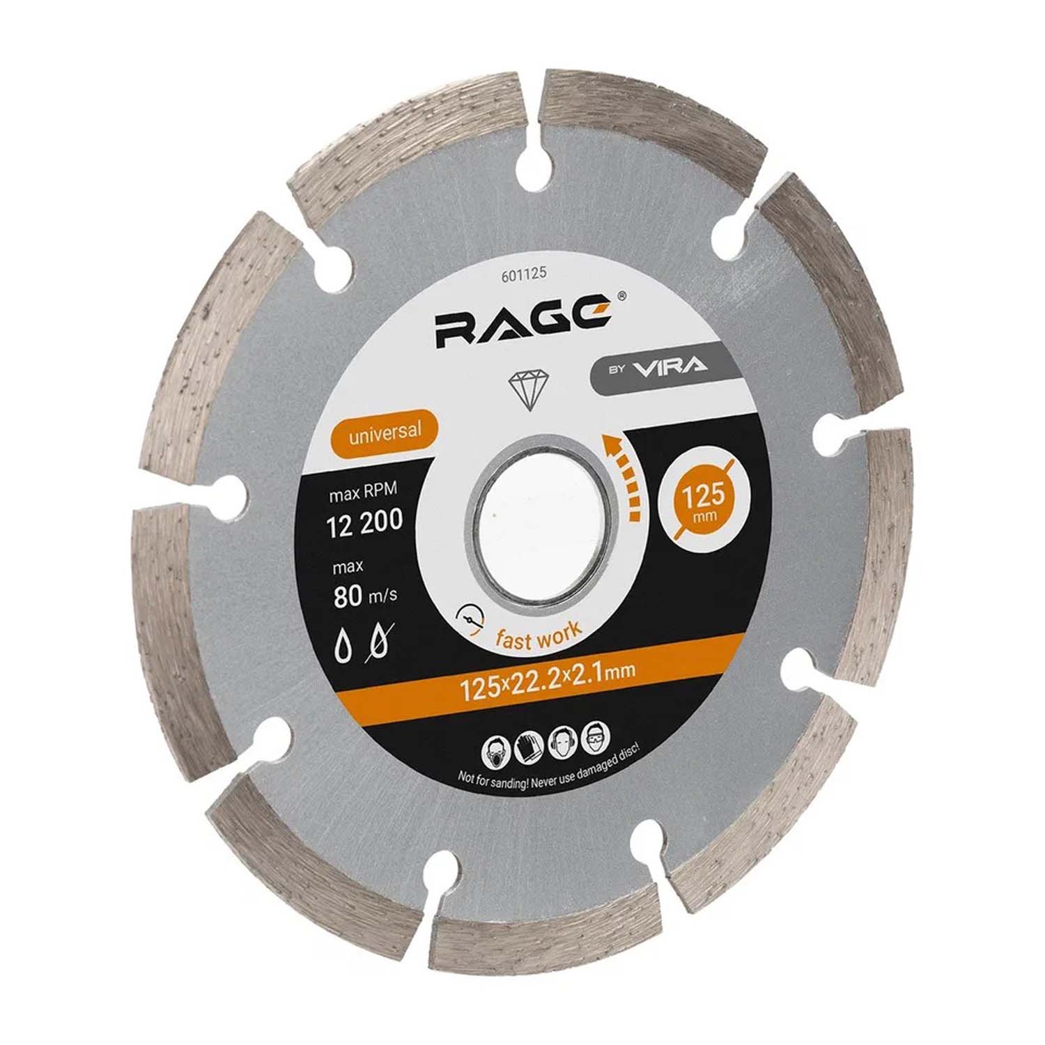 Диск алмазный сегментный HQ 125 мм RAGE by VIRA Диск алмазный сегментный HQ 125 мм RAGE by VIRA