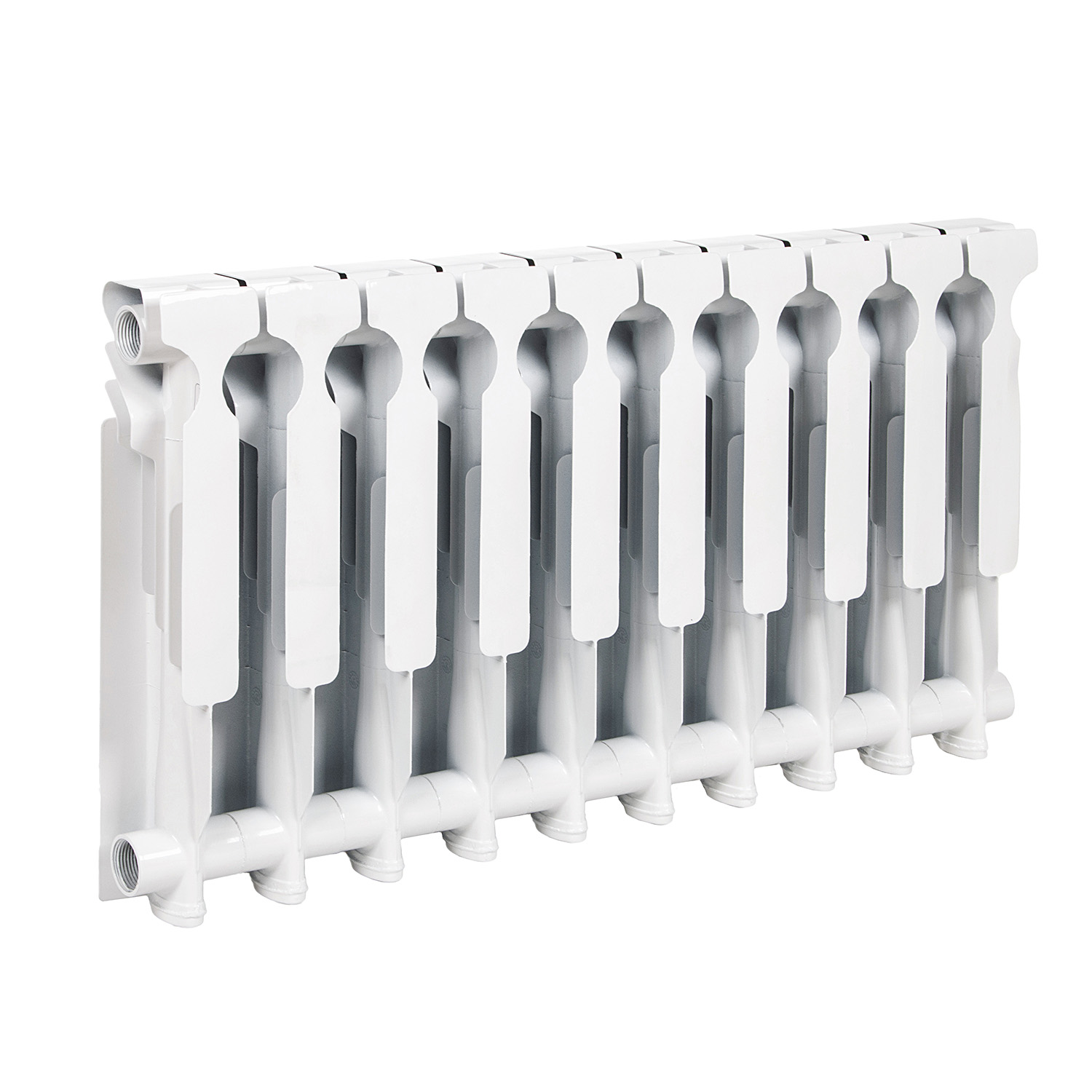 Радиатор алюминиевый 10 секций STI, 350 мм, белый