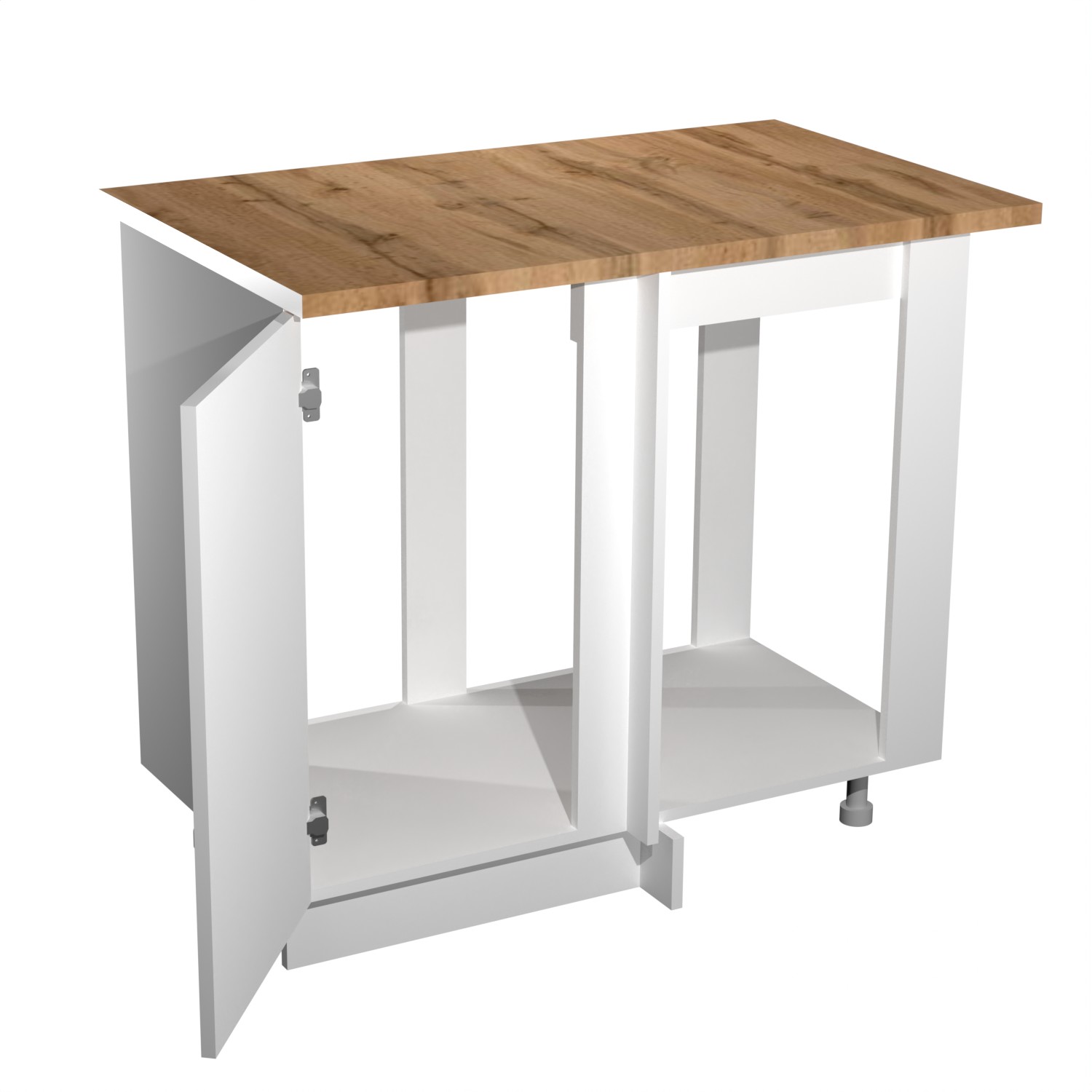 Шкаф напольный угловой 1000х850х600 мм BROZEX-WOOD Liberty, правый, с дверцей, белый