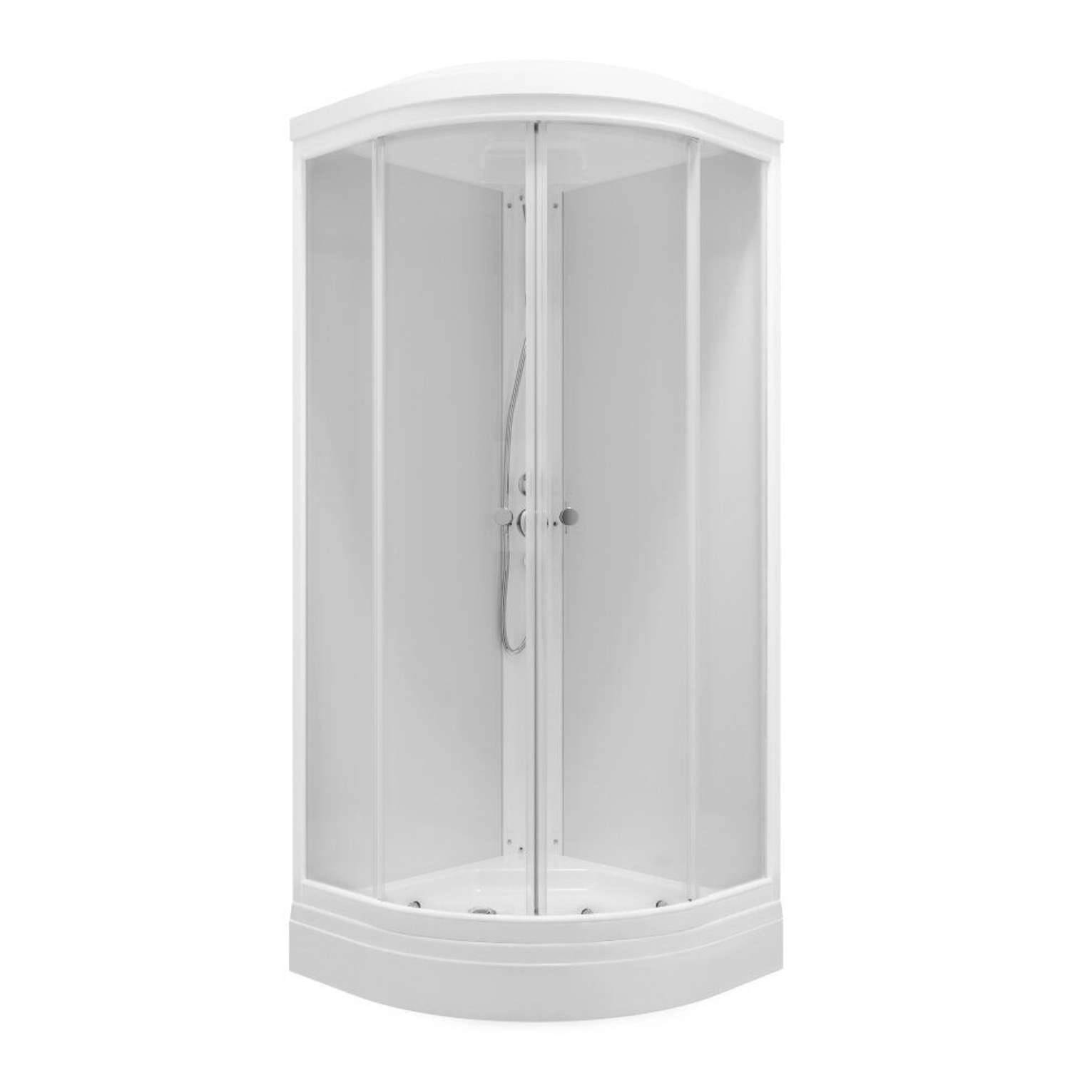 Кабина душевая 80х80А Ультра поддон низкий Белый ДН4 1/4 круга (7 мест+сифон D90мм)