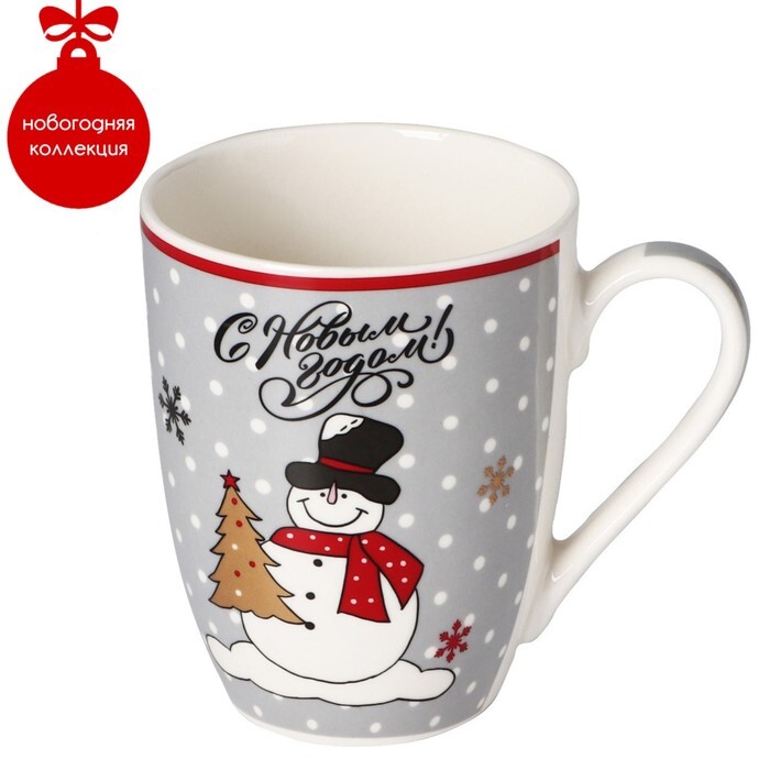 Кружка  "Новый год" фарфор. 350мл "Новый год. Снеговичок в шарфе" 9606786 "Доляна" *12/48 Кружка  "Новый год" фарфор. 350мл "Новый год. Снеговичок в шарфе" 9606786 "Доляна" *12/48