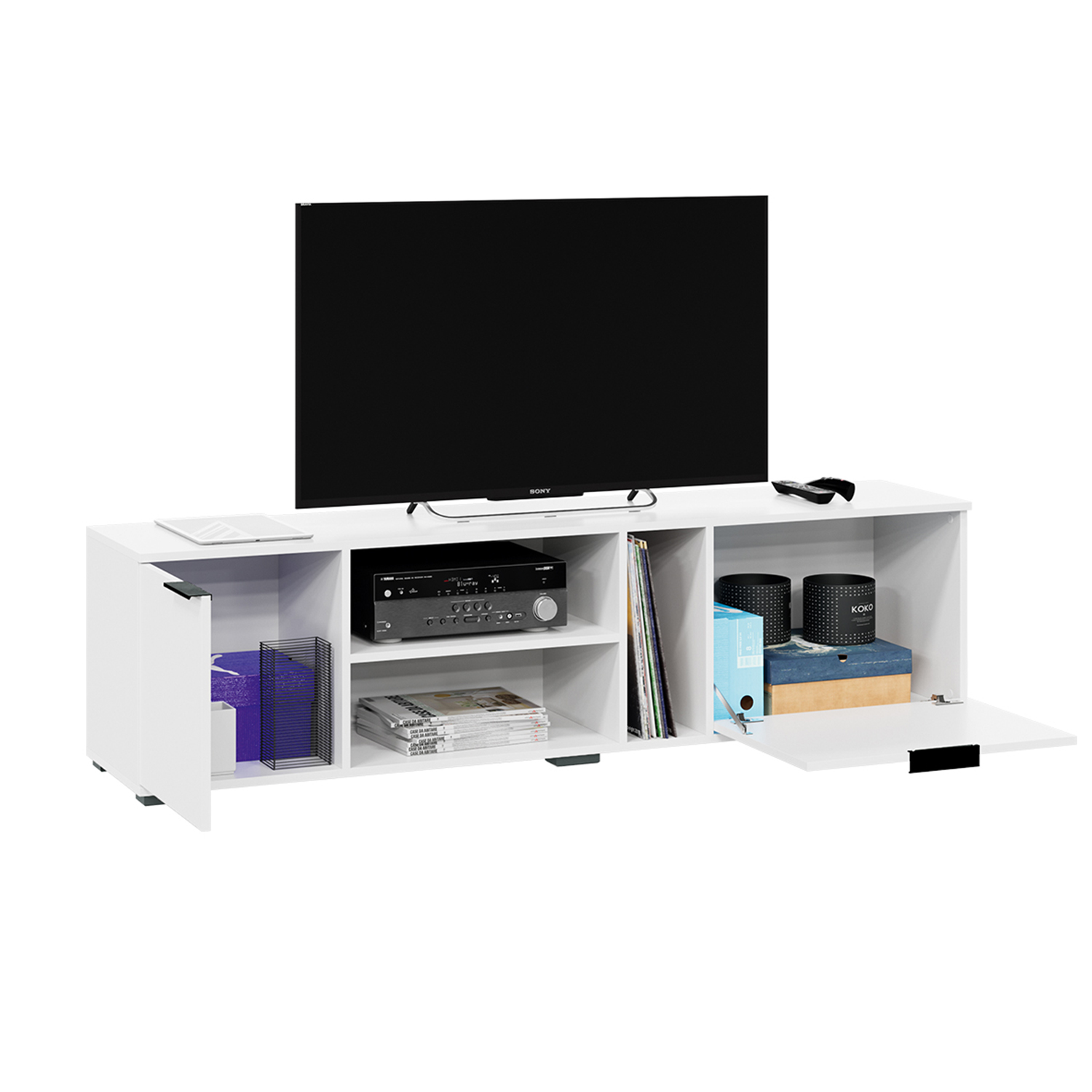 яяяТумба ТВ Белый ясень Агата 1335х371хh452 ТриЯ*1