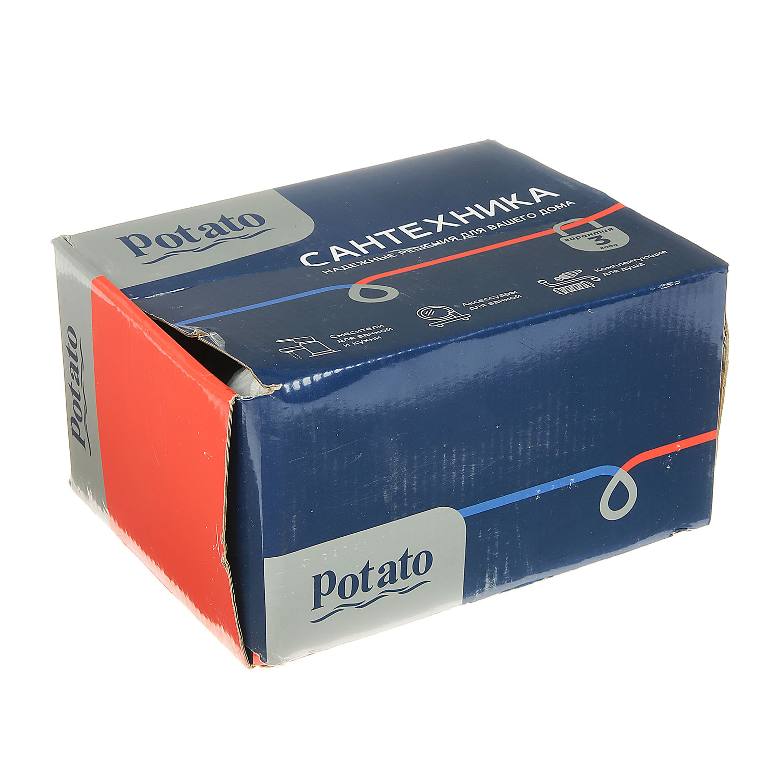 Смеситель для умывальника Potato P1040, короткий излив, рычажный