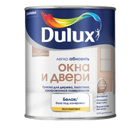 Краска акриловая 0.75 л для окон и дверей DULUX, белая база BW, полуматовая