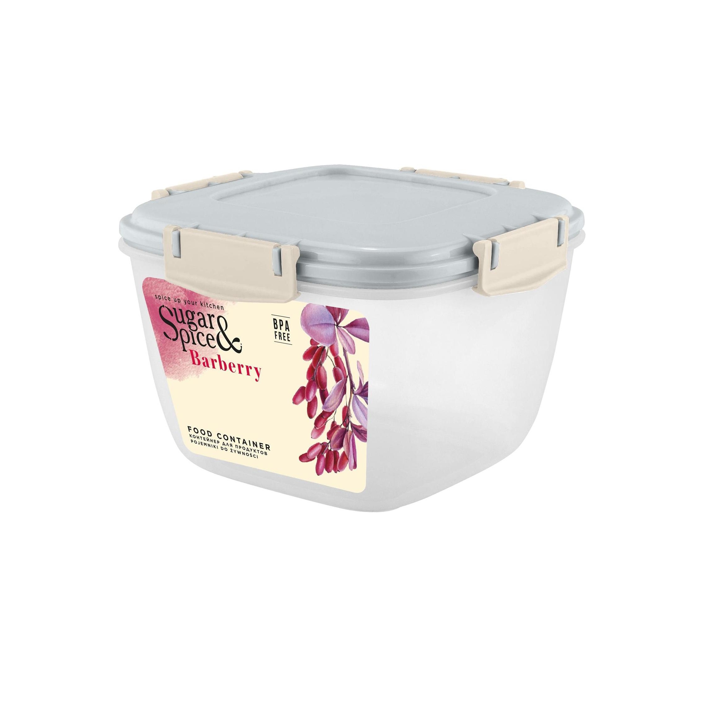 Контейнер д/прод. пластм. "Barberry" 1,35л 165х165х110мм герметичный SE224410025("Sugar Spice")*1/18 Контейнер д/прод. пластм. "Barberry" 1,35л 165х165х110мм герметичный SE224410025("Sugar Spice")*1/18