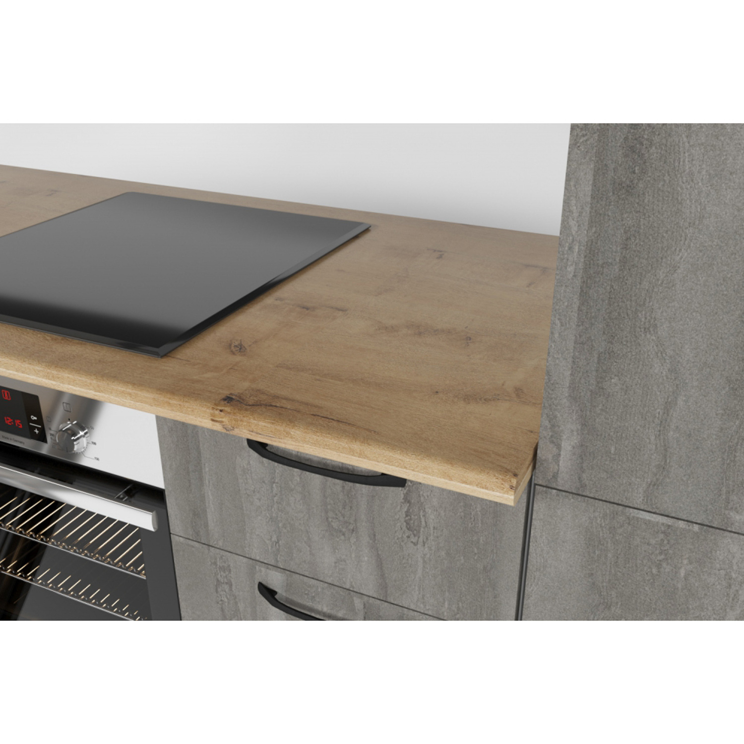 Кухонный гарнитур ГЕРДА Сапфир 2 3 м, дуб золотой / бетон темный