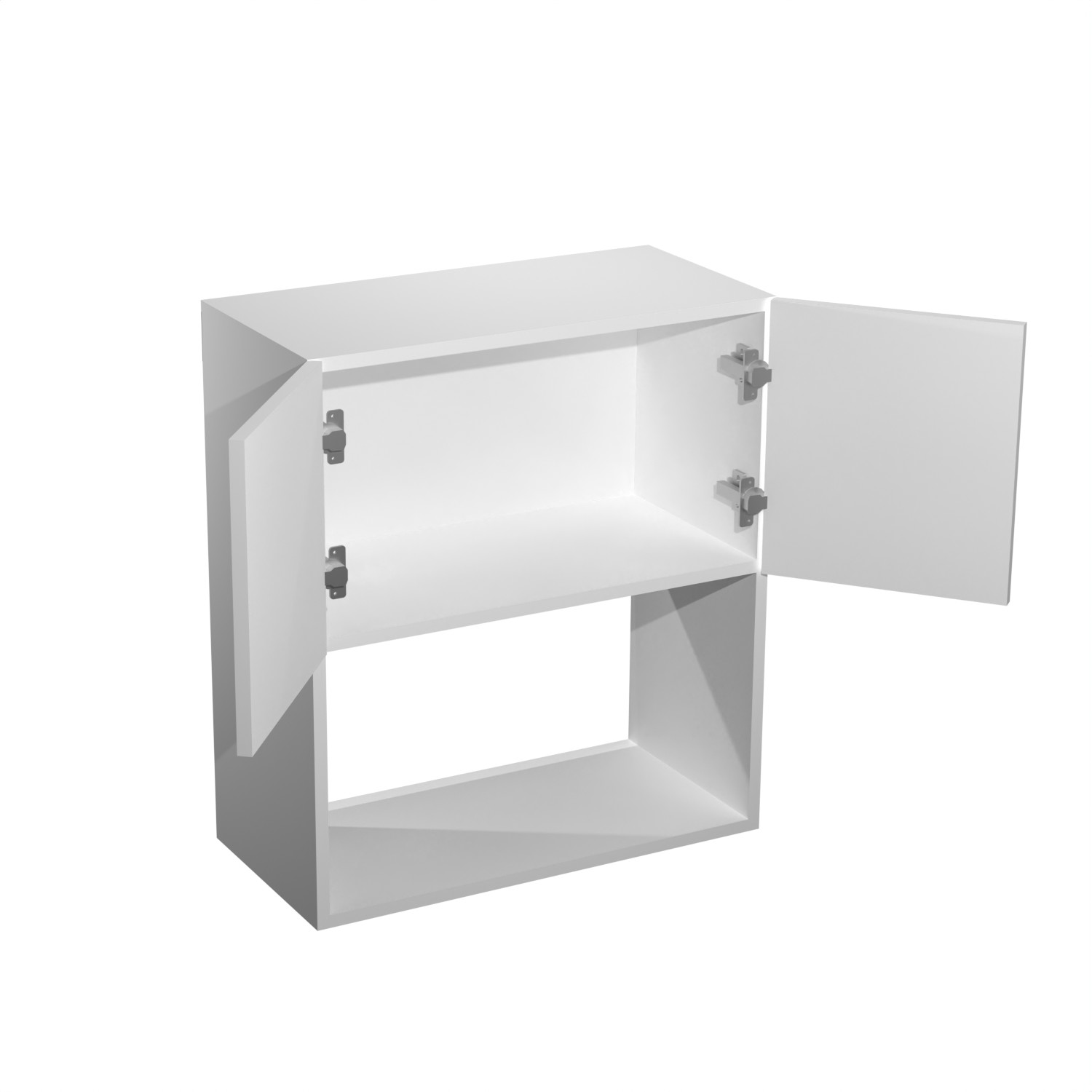 Шкаф навесной 600х676х290 мм BROZEX-WOOD Liberty, с двумя дверцами, белый