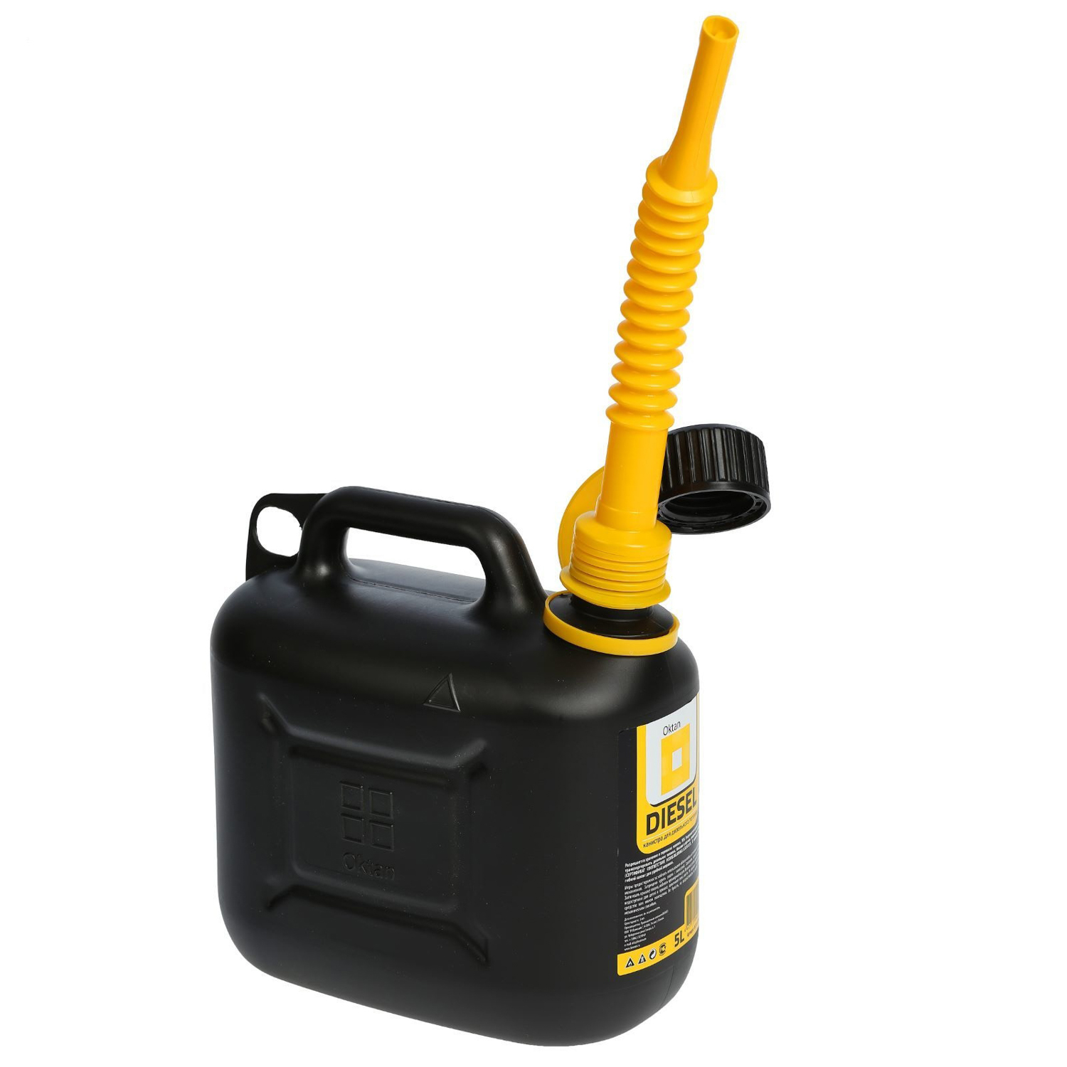 яяяКанистра ГСМ Oktan DIESEL, 5 л, пластиковая, черная 2578007