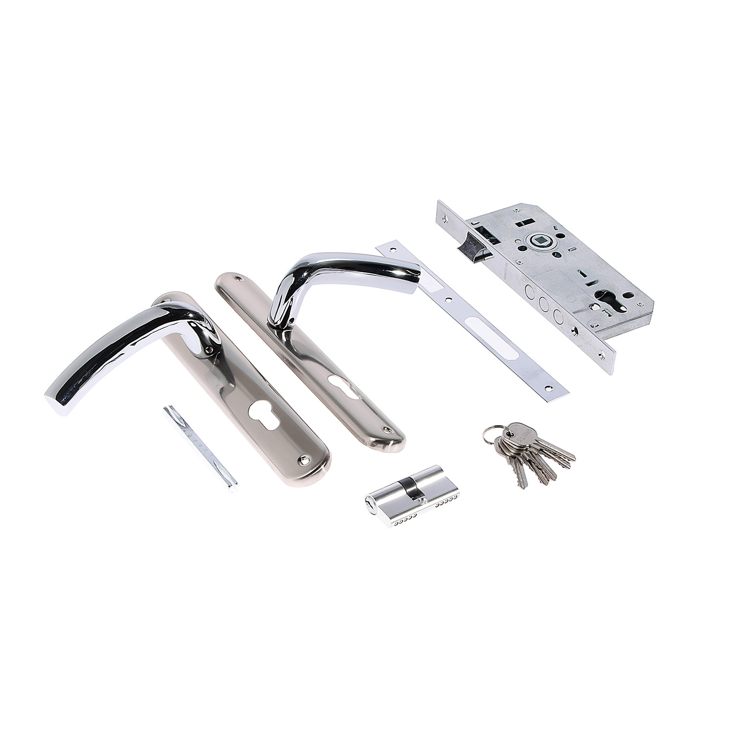 Замок врезной 85мм никель матовый N23 Нора-М *1/10