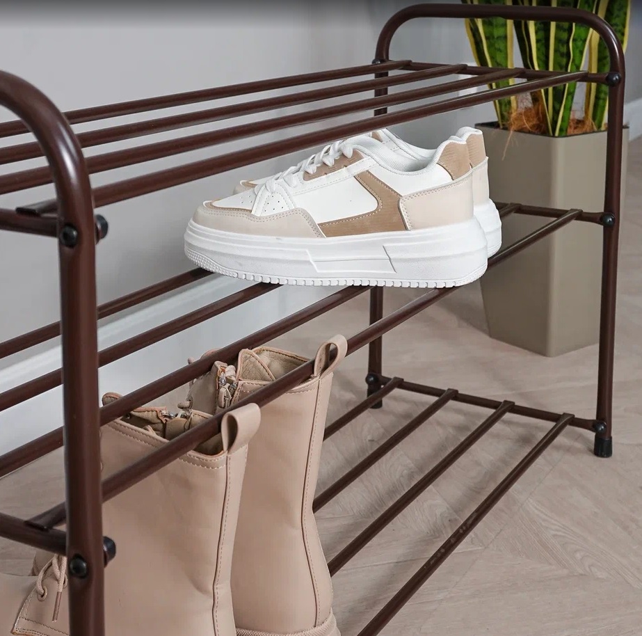 Этажерка "обувница" металл. "Альфа 33" 3полки, ш.0,87м, в.0,4м, гл.0,3м Коричн. ПДОА33 КОР "ЗМИ"*1