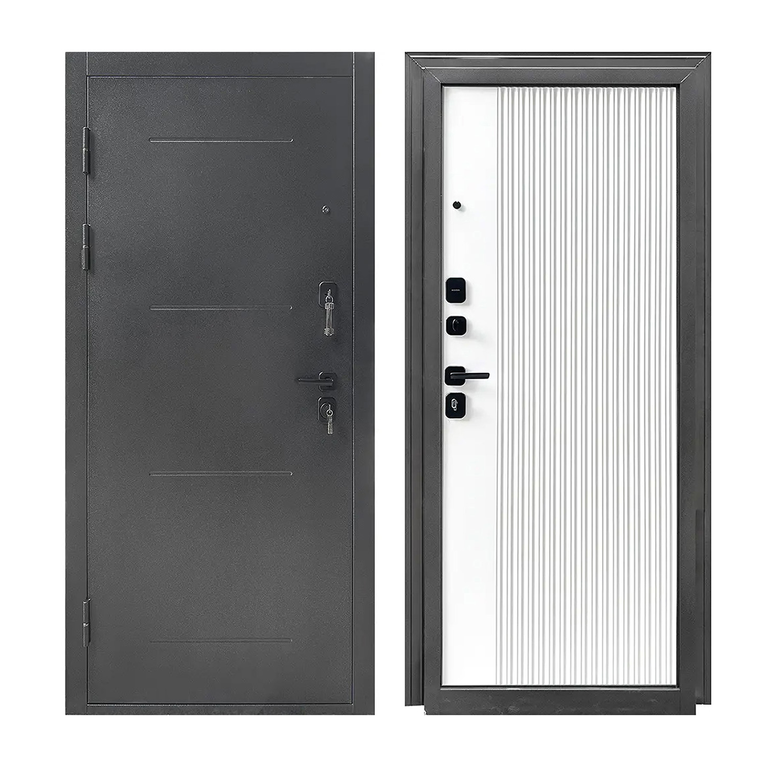 Дверь входная Форпост Монблан, 2050х960х95 мм, правая, эмалит белый