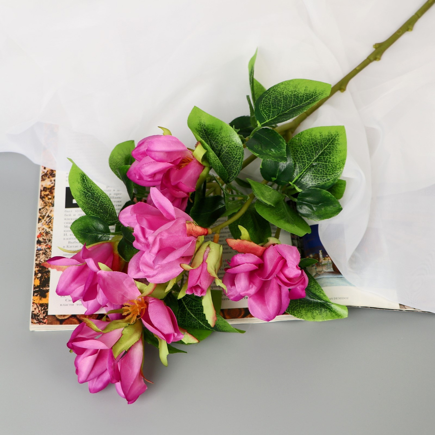 Цветы искусственные "Магнолия" 5х56 см, фиолетовый 4142865 Цветы искусственные "Магнолия" 5х56 см, фиолетовый 4142865