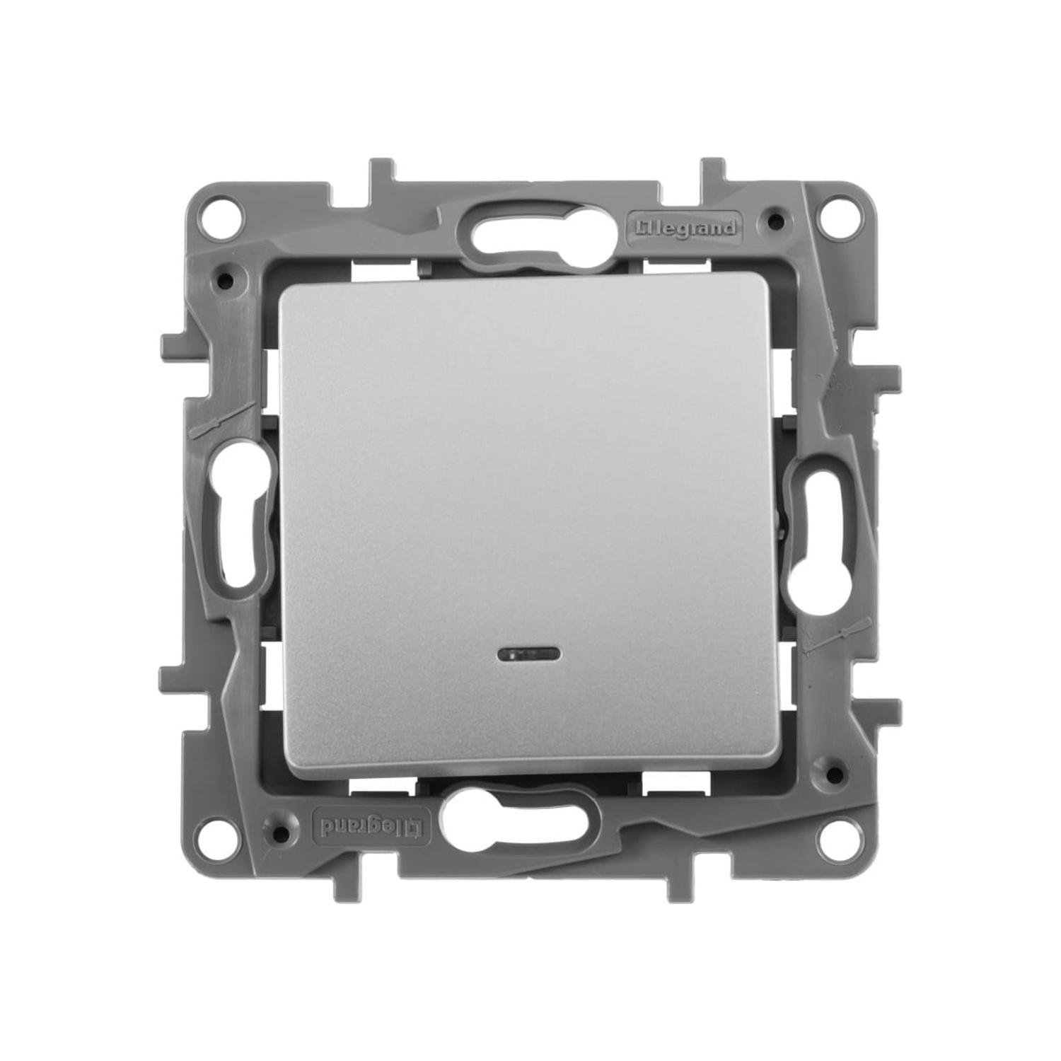 Механизм переключателя "Etika" Plus 1-м. алюм. с подсветкой Leg 672415   *1/10