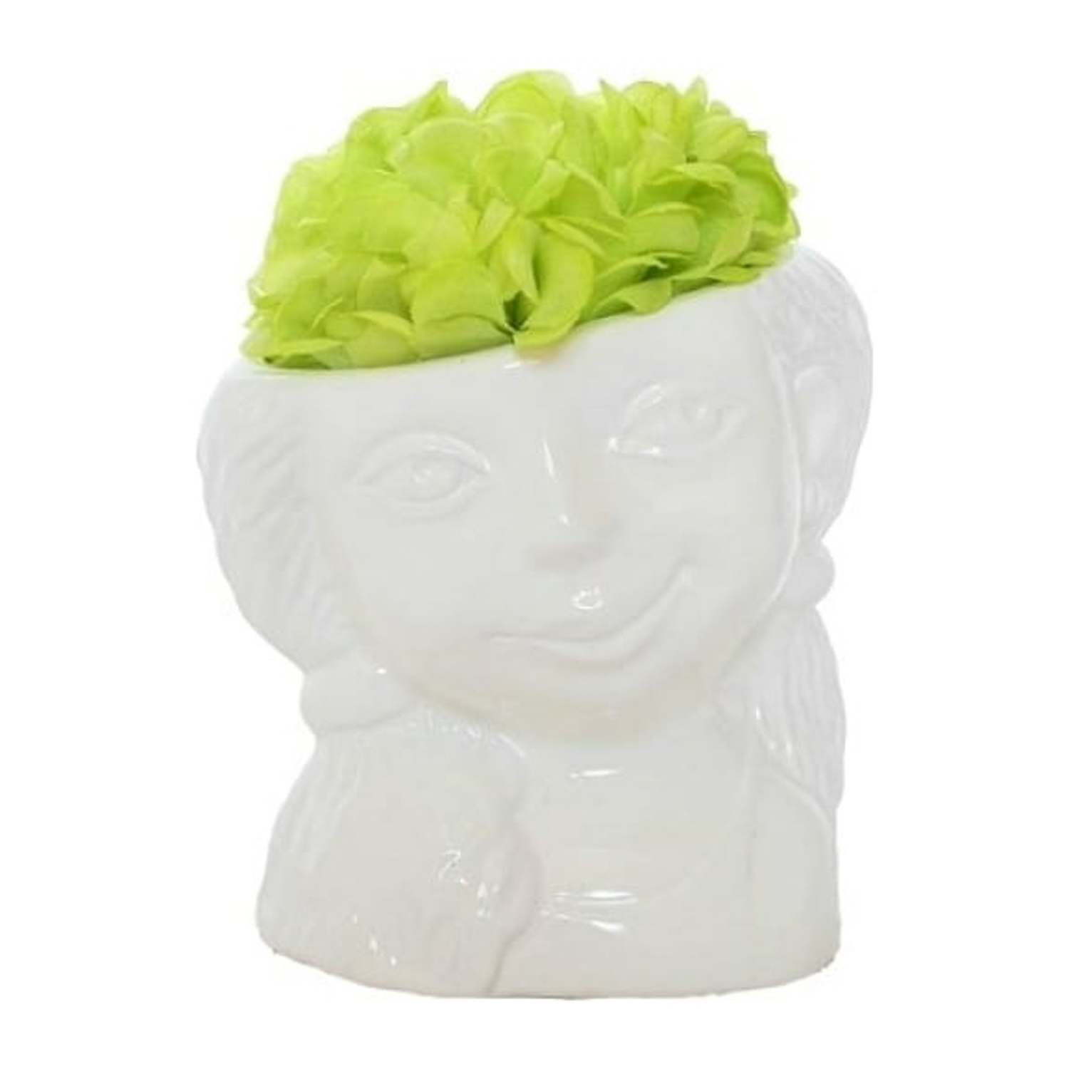 Кашпо керам. "Девочка" 0,45л 90*80мм h110мм Белый ГЛ0701 *5