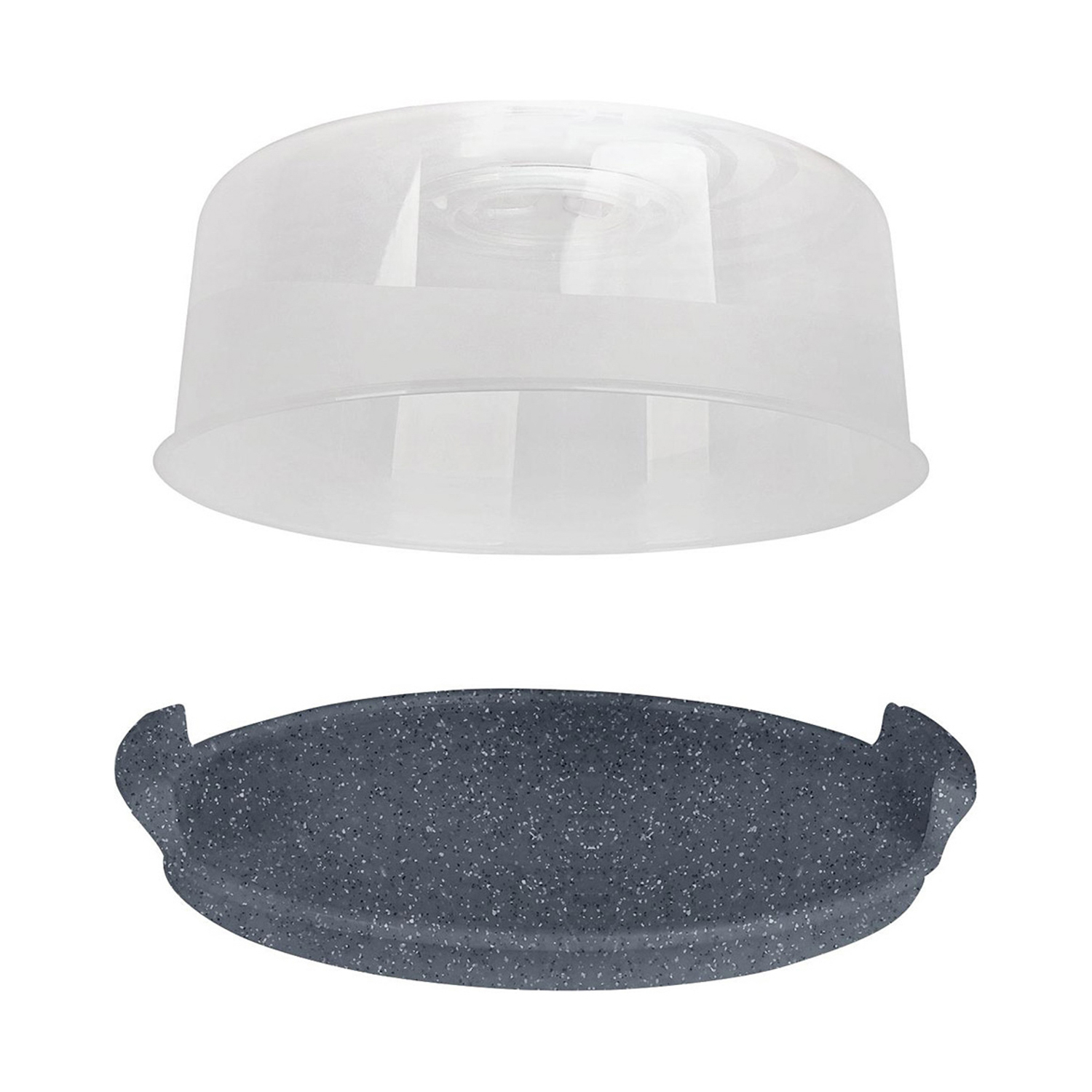 Крышка в микроволновую печь пластм. д.250мм с ПОДДОНОМ "STONE" Темный камень SE229110026 *1/10