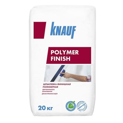 Шпаклевка полимерная KNAUF Polymer Finish, финишная, 20 кг, белый Шпаклевка полимерная KNAUF Polymer Finish, финишная, 20 кг, белый