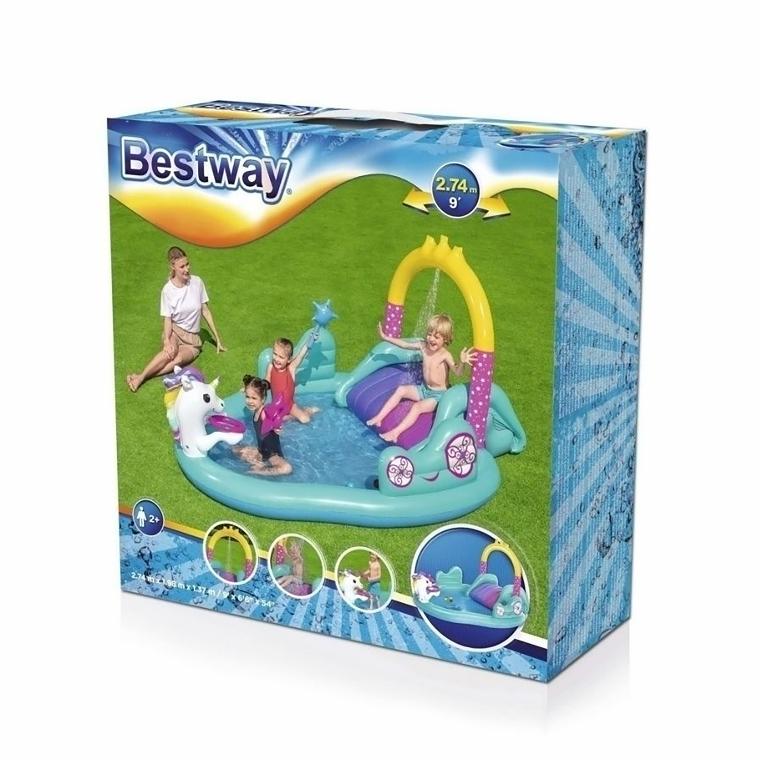 Игровой центр с бассейном Magical Unicorn от 2 лет, 274*198*137 см Bestway (53097) Игровой центр с бассейном Magical Unicorn от 2 лет, 274*198*137 см Bestway (53097)