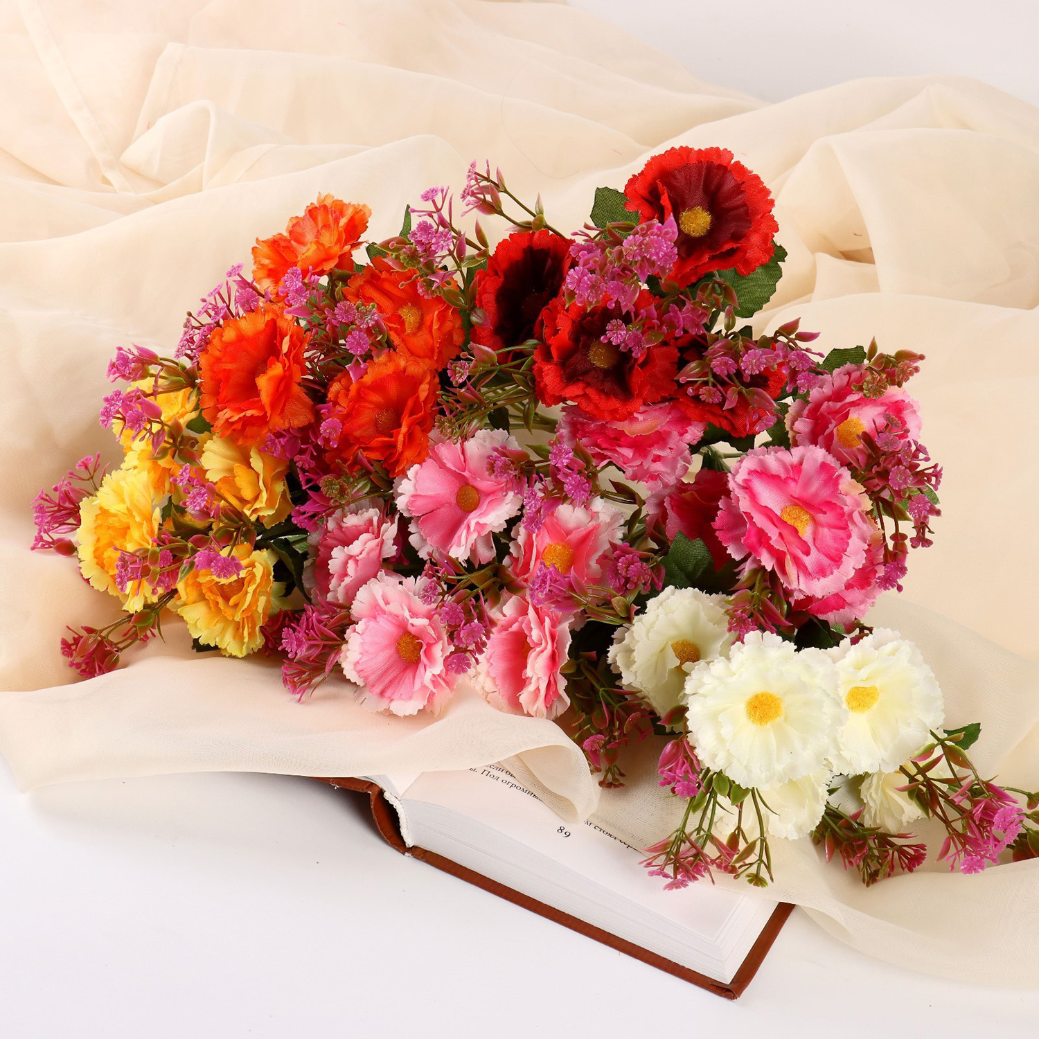 Букет искусственный «Циния изящная», 5×24 см, МИКС