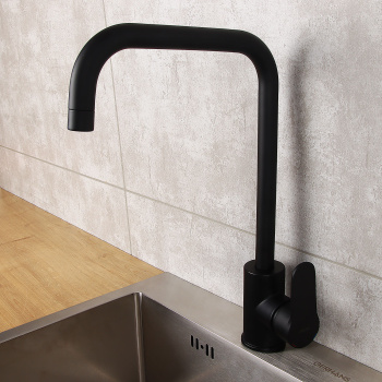 Смеситель для кухни Milardo Poli черный матовый, высокий излив POLBLL0M05 *1/16 Смеситель для кухни Milardo Poli черный матовый, высокий излив POLBLL0M05 *1/16