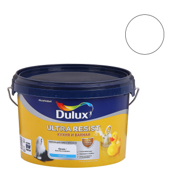 Краска латексная для кухни и ванной 2,5 л Dulux Ultra Resist матовая влагостойкая База BW *1