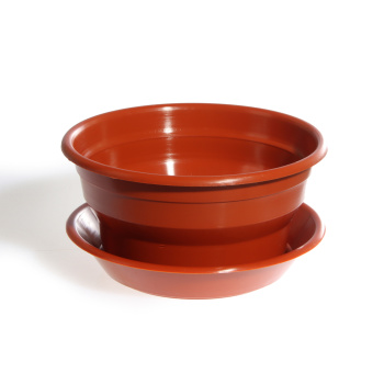 Кашпо пластм. "Фиалка" 0,5л d верха 125мм h60мм с поддоном Коричневое (Ирбит) *1/100