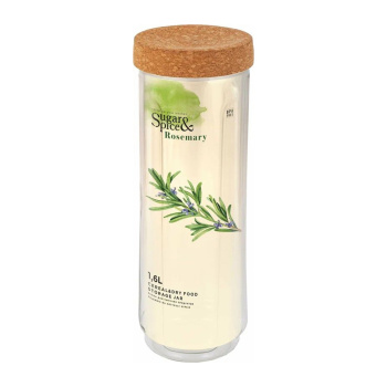 Банка для продуктов пластм. "Rosemary" 1,6л 100x100x280мм с пробковой крыш. SE105910996 *1/12