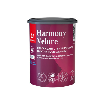 Краска акриловая для стен и потолков "Tikkurila" Harmony Velure база А 0,9 л глубокоматовая *1/450