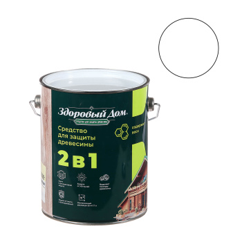 Защитно-декоративное покрытие 2.7 л для древесины Здоровый Дом 2 в 1, бесцветный