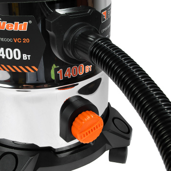 Пылесос строительный 1400Вт объем бака 20л шланг 1,5м d шланга 32мм VC 20 FoxWeld *1 Пылесос строительный 1400Вт объем бака 20л шланг 1,5м d шланга 32мм VC 20 FoxWeld *1