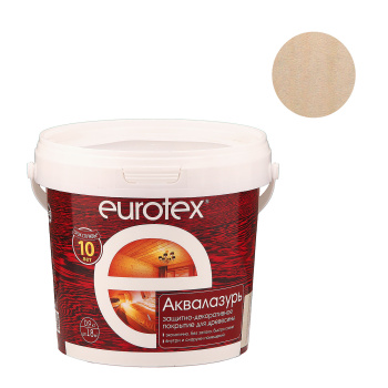 Защитно-декоративное покрытие 0.9 кг для древесины Eurotex Аквалазурь, акриловое, ваниль