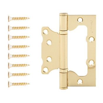 Петля без врезки 100*75*2,5мм ЗОЛОТО матовое GM AVERS *1/20/100 Петля без врезки 100*75*2,5мм ЗОЛОТО матовое GM AVERS *1/20/100