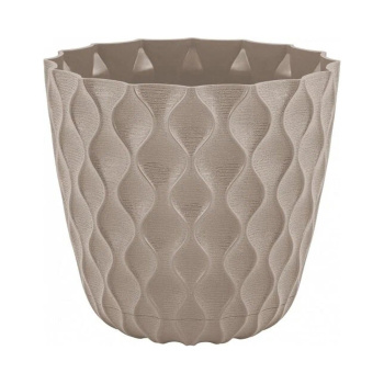 Кашпо пластм. "Wave"  2,5л d верха 175мм h160мм с поддоном Французский платан IG650210105 *1/12 Кашпо пластм. "Wave"  2,5л d верха 175мм h160мм с поддоном Французский платан IG650210105 *1/12