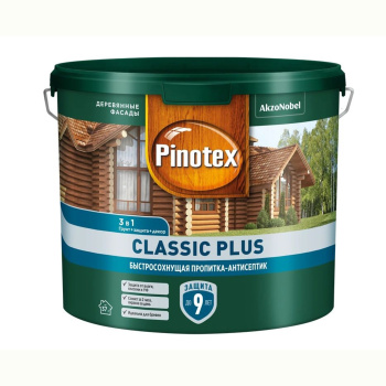 Пропитка-антисептик Pinotex Classic Plus 3 в 1 Ель натуральная 9л (новый)