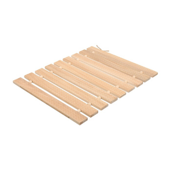 Коврик деревянный, липовая рейка, с орнаментом "Рогожка", 42х35х2 см  "Банные штучки"/ 4