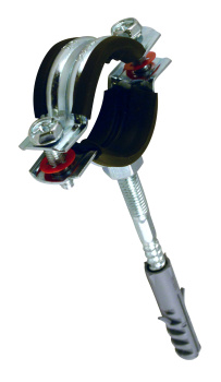 Хомут металлорезиновый с дюбелем и шурупом Ø 60-64мм 2" СТМ CHSR0002 *1/70