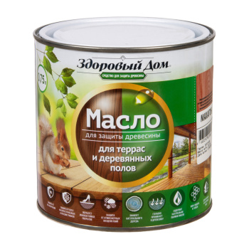 Масло для террас и деревянных полов Здоровый Дом Махагон 0,75 л *1/6/528