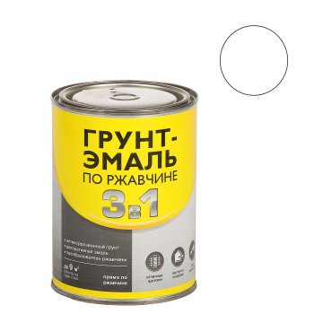 Грунт-эмаль 0.7 кг по ржавчине Первая Цена, белая Грунт-эмаль 0.7 кг по ржавчине Первая Цена, белая