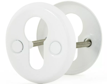 Накладка д/финских дверей БЕЛАЯ под цилиндр E 002 WW (ЕТ) Фабрика Замков *1/25