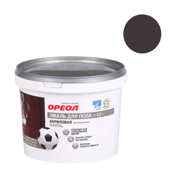 Эмаль акриловая для пола венге полуматовая 2.3 кг Ореол *1/4/216