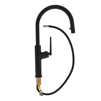 Смеситель для кухни Diadonna D60-0008BL  высокий излив, выдвижная лейка, черный *1/6