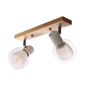 Светильник настенный (спот) N5105/2 WT+WOOD Е27 1*40Вт ( l=420;w=100;h=170)  VERNER LIGHTING *1