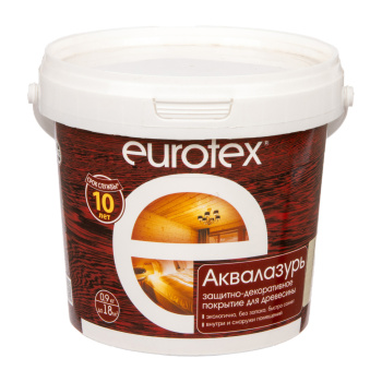 Защитно-декоративное покрытие 0.9 кг для древесины Eurotex Аквалазурь, акриловое, ваниль