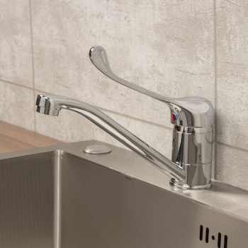 Смеситель для кухни Roegen RE011A, длинный излив, рычажный, хирургический