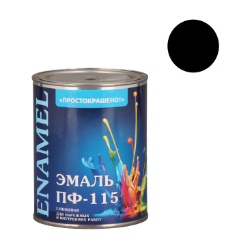Эмаль ПФ-115 черная 0,8 кг Простокрашено *1/14/490 Эмаль ПФ-115 черная 0,8 кг Простокрашено *1/14/490